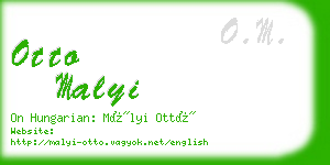 otto malyi business card